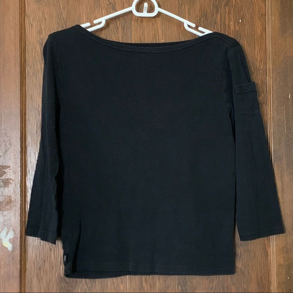🖤✨Chaps: Boat Neck 3/4 sleeve with sleeve pocket top - Picture 3 of 8